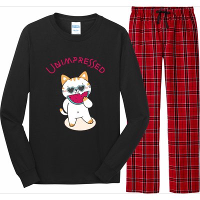 Unimpressed Funny Angry Cat Long Sleeve Pajama Set