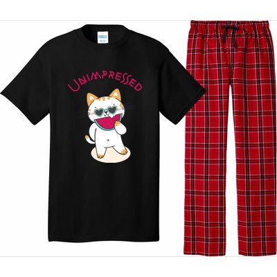 Unimpressed Funny Angry Cat Pajama Set