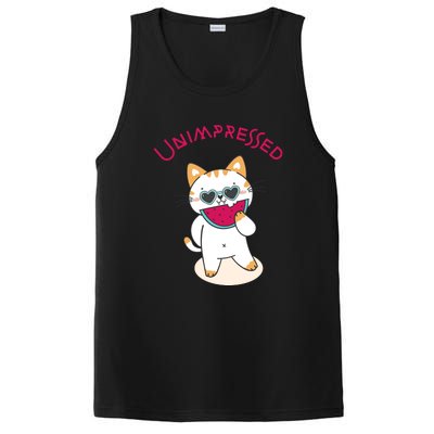 Unimpressed Funny Angry Cat PosiCharge Competitor Tank