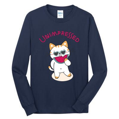 Unimpressed Funny Angry Cat Tall Long Sleeve T-Shirt