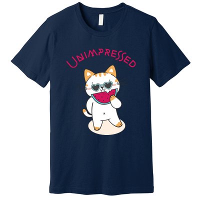 Unimpressed Funny Angry Cat Premium T-Shirt