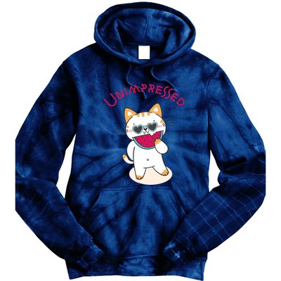 Unimpressed Funny Angry Cat Tie Dye Hoodie