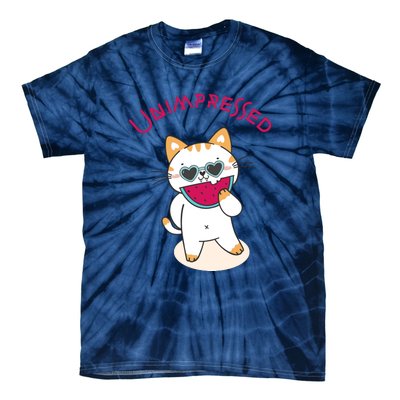 Unimpressed Funny Angry Cat Tie-Dye T-Shirt