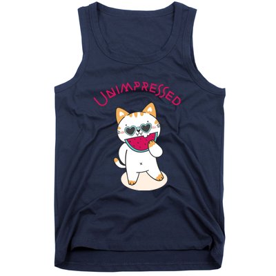 Unimpressed Funny Angry Cat Tank Top