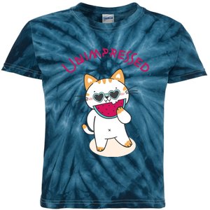 Unimpressed Funny Angry Cat Kids Tie-Dye T-Shirt