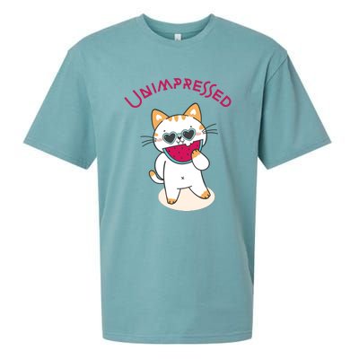 Unimpressed Funny Angry Cat Sueded Cloud Jersey T-Shirt