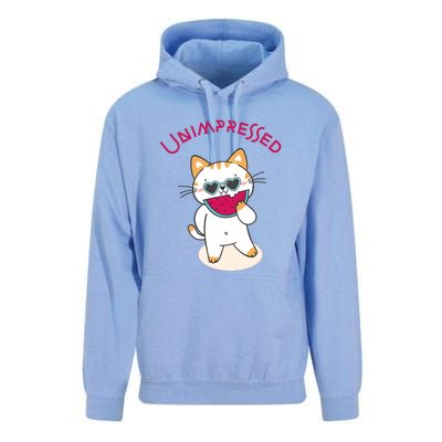 Unimpressed Funny Angry Cat Unisex Surf Hoodie