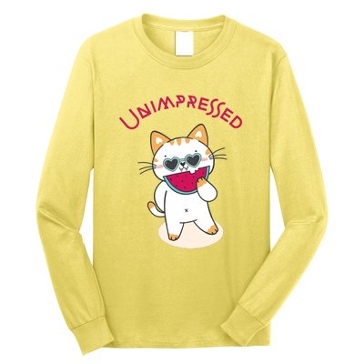 Unimpressed Funny Angry Cat Long Sleeve Shirt