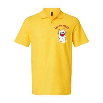 Unimpressed Funny Angry Cat Softstyle Adult Sport Polo