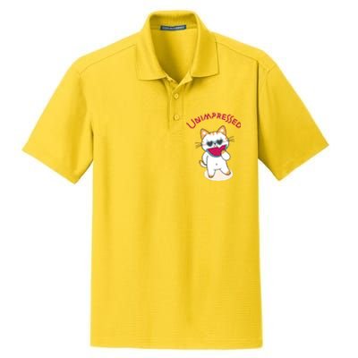 Unimpressed Funny Angry Cat Dry Zone Grid Polo