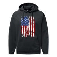 USA Flag American Flag United States Of America 4th Of July Performance Fleece Hoodie