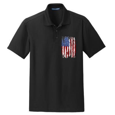 USA Flag American Flag United States Of America 4th Of July Dry Zone Grid Polo