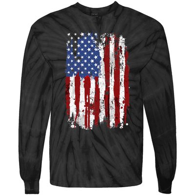 USA Flag American Flag United States Of America 4th Of July Tie-Dye Long Sleeve Shirt