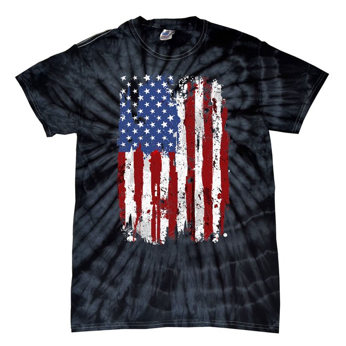 USA Flag American Flag United States Of America 4th Of July Tie-Dye T-Shirt