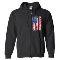 USA Flag American Flag United States Of America 4th Of July Full Zip Hoodie