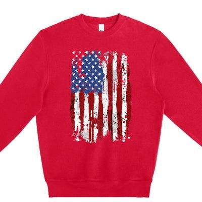 USA Flag American Flag United States Of America 4th Of July Premium Crewneck Sweatshirt