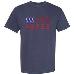 US Flag Airplanes Patriotic Aviation American Pilot Gift Garment-Dyed Heavyweight T-Shirt