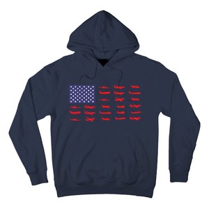 US Flag Airplanes Patriotic Aviation American Pilot Gift Hoodie