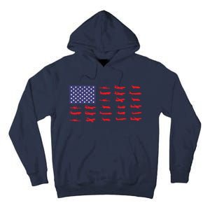 US Flag Airplanes Patriotic Aviation American Pilot Gift Tall Hoodie