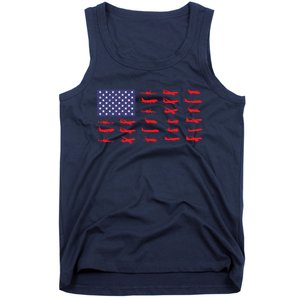 US Flag Airplanes Patriotic Aviation American Pilot Gift Tank Top