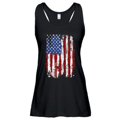 USA Flag American Flag United States of America 4th of July Ladies Essential Flowy Tank