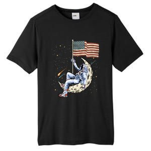 Us Flag Astronaut Space Independence Day 4th Of July Cool Gift Tall Fusion ChromaSoft Performance T-Shirt