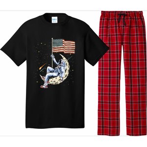 Us Flag Astronaut Space Independence Day 4th Of July Cool Gift Pajama Set