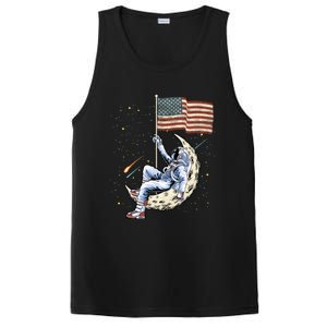 Us Flag Astronaut Space Independence Day 4th Of July Cool Gift PosiCharge Competitor Tank