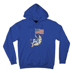 Us Flag Astronaut Space Independence Day 4th Of July Cool Gift Hoodie