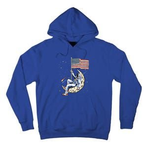 Us Flag Astronaut Space Independence Day 4th Of July Cool Gift Tall Hoodie