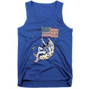 Us Flag Astronaut Space Independence Day 4th Of July Cool Gift Tank Top