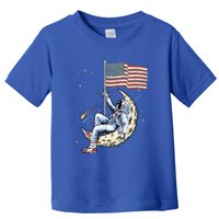 Us Flag Astronaut Space Independence Day 4th Of July Cool Gift Toddler T-Shirt