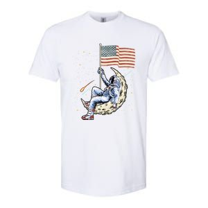 Us Flag Astronaut Space Independence Day 4th Of July Cool Gift Softstyle CVC T-Shirt