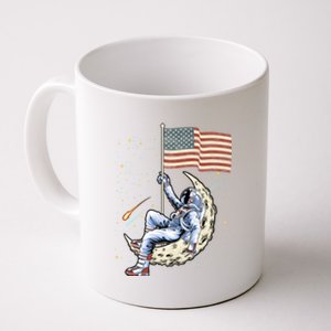 Us Flag Astronaut Space Independence Day 4th Of July Cool Gift Coffee Mug