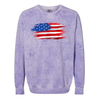 USA Flag American Flag United States Of America 4th Of July Colorblast Crewneck Sweatshirt