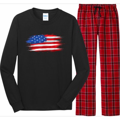 USA Flag American Flag United States Of America 4th Of July Long Sleeve Pajama Set