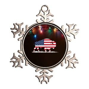 Usa Flag American Buffalo Cool Gift Metallic Star Ornament