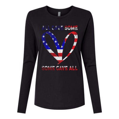 Usa Flag American Patriotic Heart Armed Forces Memorial Day Great Gift Womens Cotton Relaxed Long Sleeve T-Shirt