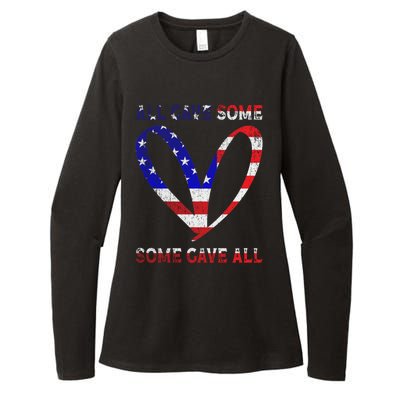 Usa Flag American Patriotic Heart Armed Forces Memorial Day Great Gift Womens CVC Long Sleeve Shirt