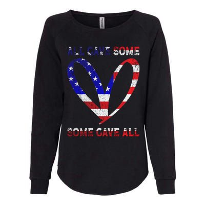 Usa Flag American Patriotic Heart Armed Forces Memorial Day Great Gift Womens California Wash Sweatshirt