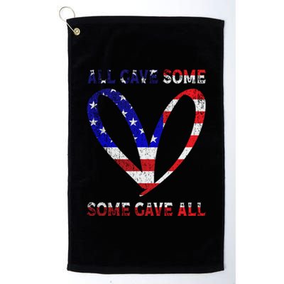 Usa Flag American Patriotic Heart Armed Forces Memorial Day Great Gift Platinum Collection Golf Towel