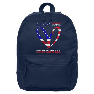 Usa Flag American Patriotic Heart Armed Forces Memorial Day Great Gift 16 in Basic Backpack