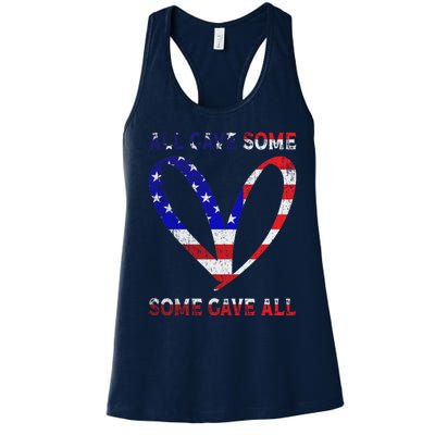 Usa Flag American Patriotic Heart Armed Forces Memorial Day Great Gift Women's Racerback Tank