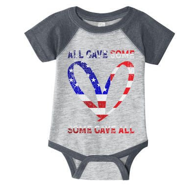 Usa Flag American Patriotic Heart Armed Forces Memorial Day Great Gift Infant Baby Jersey Bodysuit