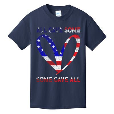 Usa Flag American Patriotic Heart Armed Forces Memorial Day Great Gift Kids T-Shirt