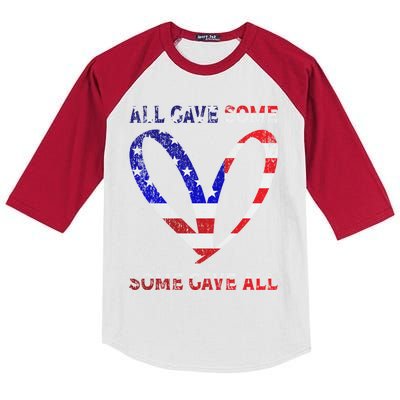 Usa Flag American Patriotic Heart Armed Forces Memorial Day Great Gift Kids Colorblock Raglan Jersey