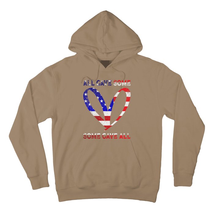 Usa Flag American Patriotic Heart Armed Forces Memorial Day Great Gift Hoodie