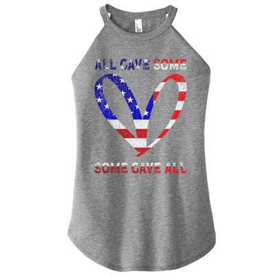 Usa Flag American Patriotic Heart Armed Forces Memorial Day Great Gift Women's Perfect Tri Rocker Tank