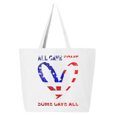 Usa Flag American Patriotic Heart Armed Forces Memorial Day Great Gift 25L Jumbo Tote