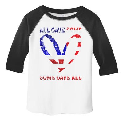 Usa Flag American Patriotic Heart Armed Forces Memorial Day Great Gift Toddler Fine Jersey T-Shirt